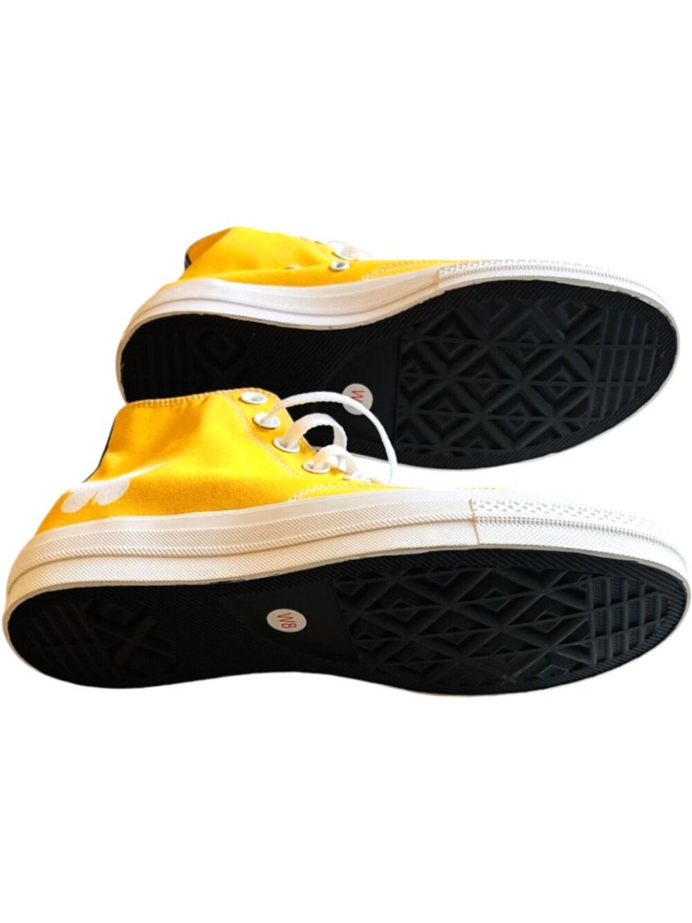 Mohamed Ali Yellow Canvas High Top Shoes - Women's Size 8 - Bee / Butterfly  NEW - Picture 5 of 7